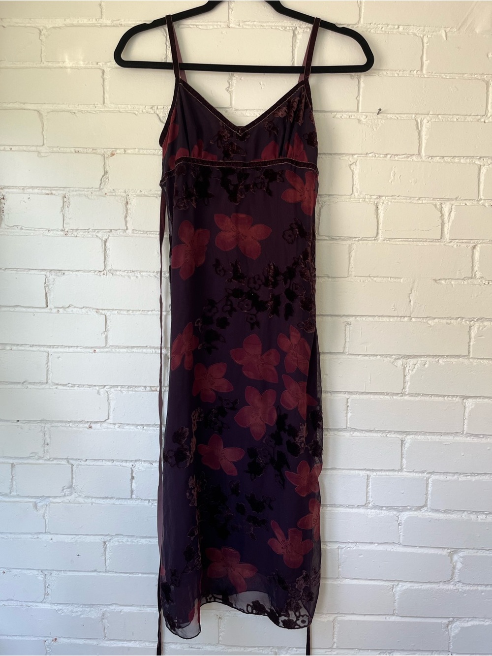 Smart Set Plum Floral Slip Dress with Rose Accents